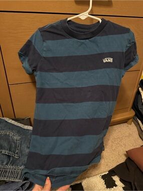 Vans Boys' Teal & Navy Wide Stripe Tee